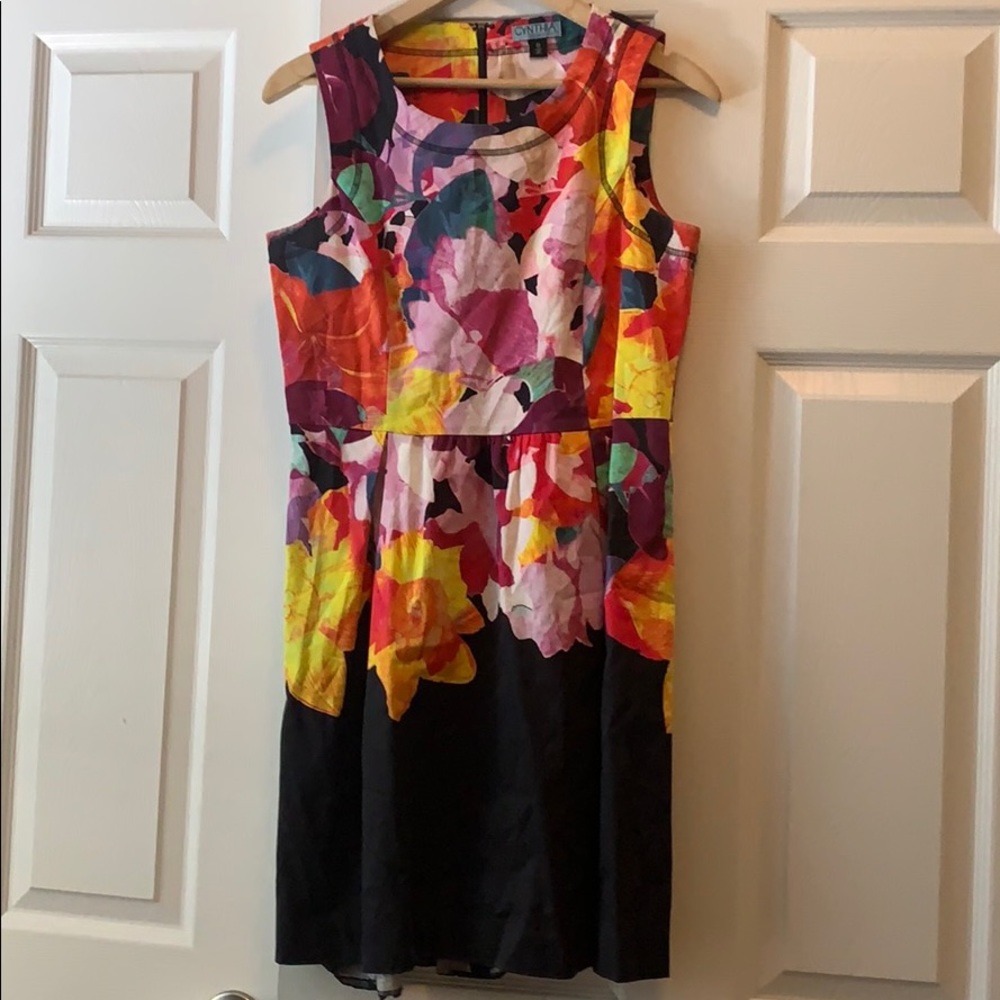 bright floral dress